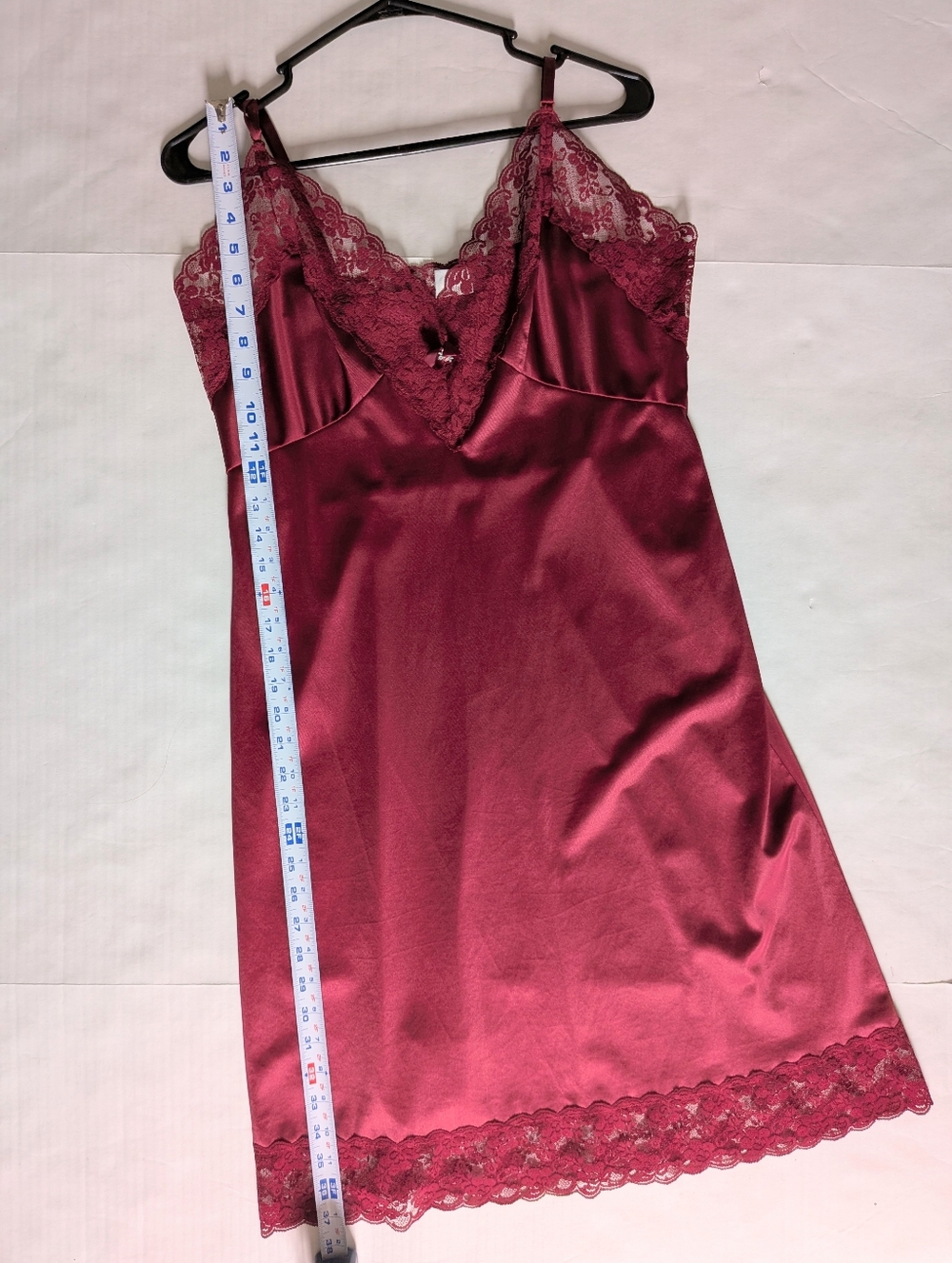 Vintage Slip Burgundy Women's Size 38 - Picture 5 of 11
